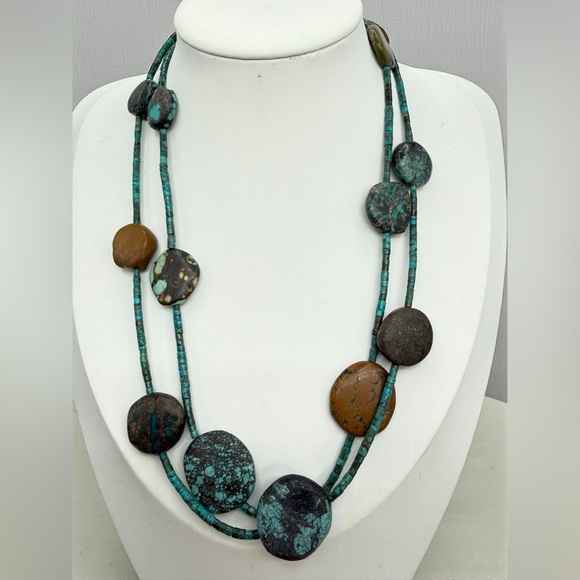 Jay King Mine Finds Turquoise Jasper Double Strand Necklace 18–20” 50.6g - Picture 17 of 17